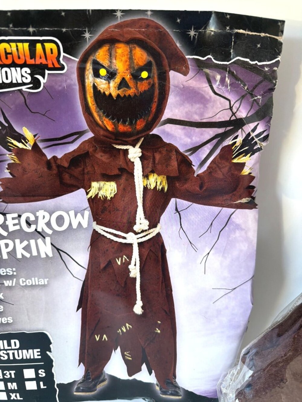 Spooktacular Scarecrow Pumpkin Head Costume Child Size 3T